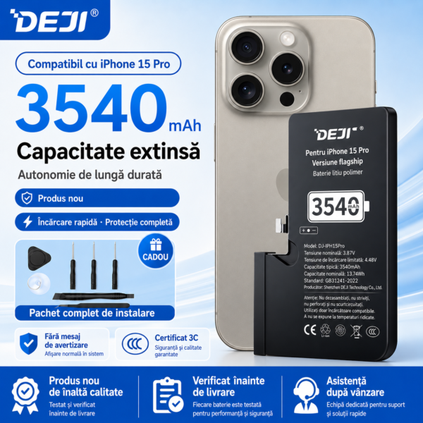 Baterii DEJI iPhone 15 Pro